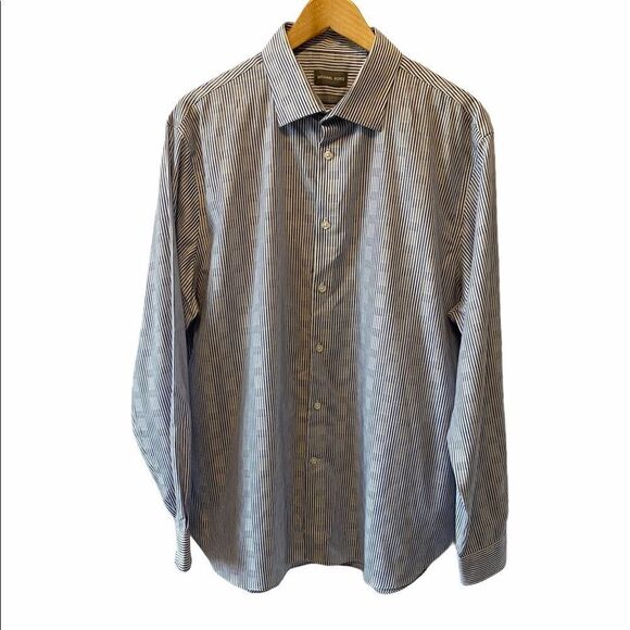 MENS MICHEAL KORS Slim Fit Striped Dress Shirt - Picture 1 of 8